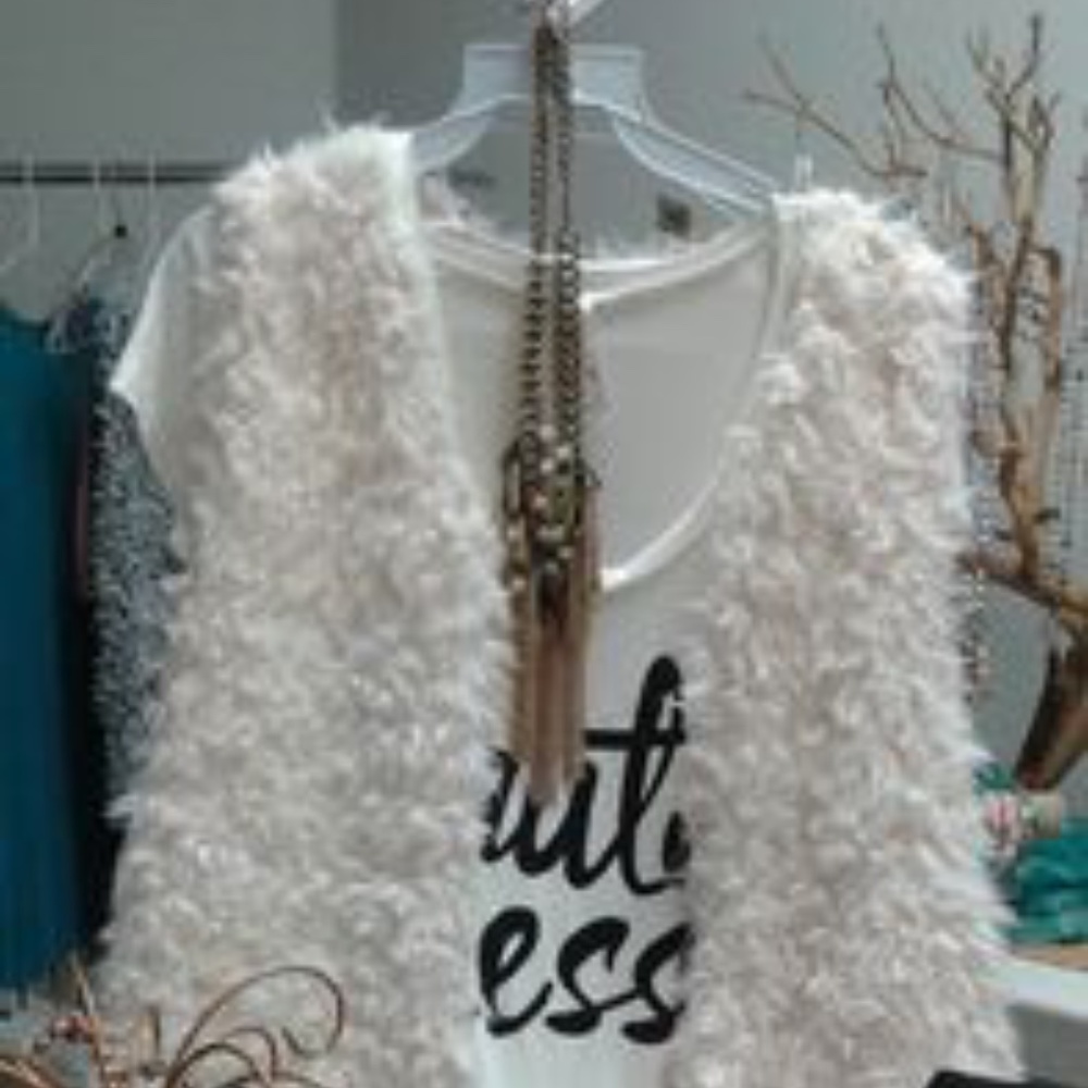 Cream Faux Fur Vest